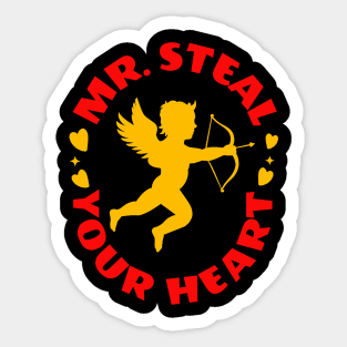 Mr. Steal Your Heart Valentine's Day Boys Son Toddlers Kids Sticker